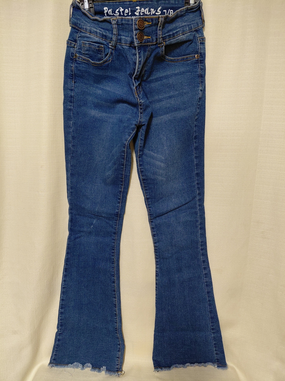 *Pastel Jeans Women's Dark Blue Flare Soft Stretch Jeans Size 7/8